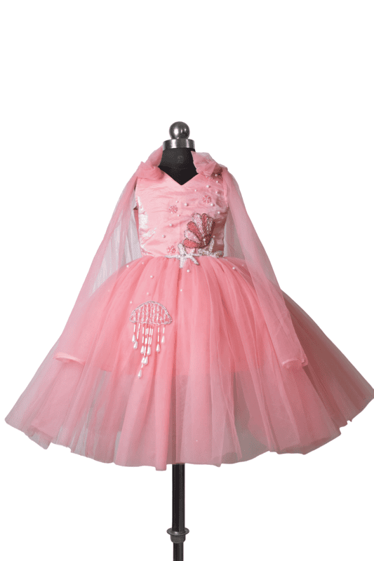 Coral Pink Pearl Mermaid Dress