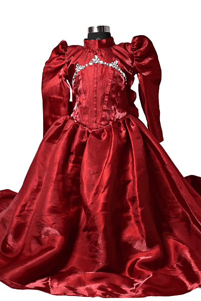 Royal Crimson Satin Princess Gown