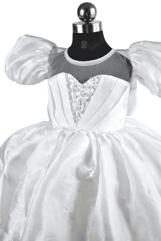 White Pearl Satin Gown