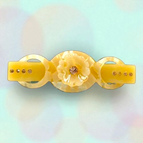 Elegant Flower & Stone Hair Barrette