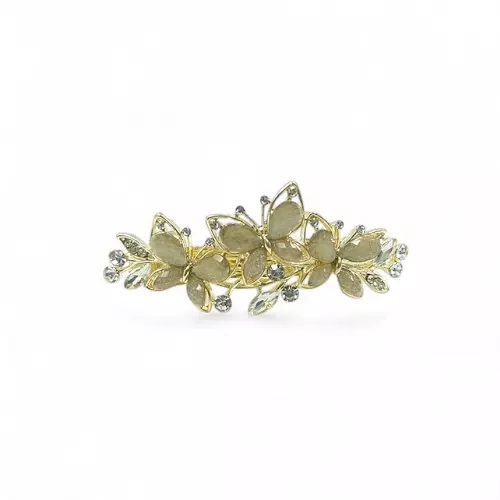 Elegant Butterfly Gold Barrette with Sparkling Crystals