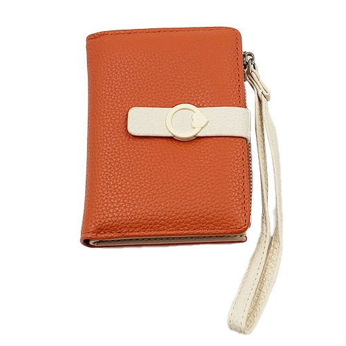 Slim Bi-fold Wristlet Wallet with Zipper & Card Holder