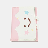 Cute Pink Trifold Cartoon Wallet with ID Window & Charms