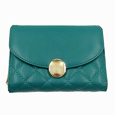 Quilted Trifold Wallet & Phone Pouch with Gold Hardware