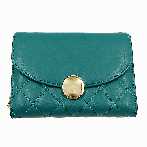 Quilted Trifold Wallet & Phone Pouch with Gold Hardware
