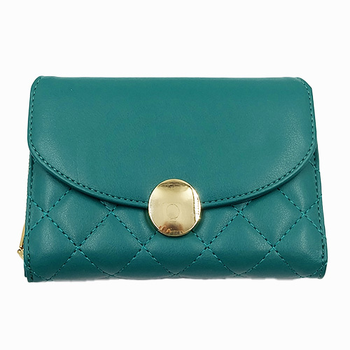 Quilted Trifold Wallet & Phone Pouch with Gold Hardware