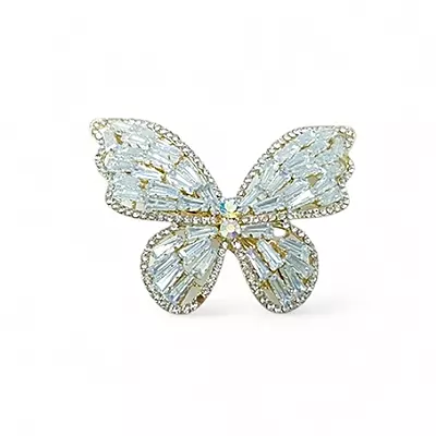 Crystal Butterfly Hair Clip - Sparkling Gold Barrette