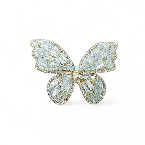 Crystal Butterfly Hair Clip - Sparkling Gold Barrette