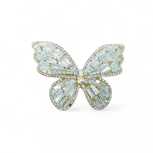 Crystal Butterfly Hair Clip - Sparkling Gold Barrette