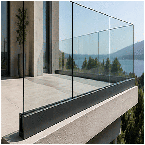 U Channel Glass Railing