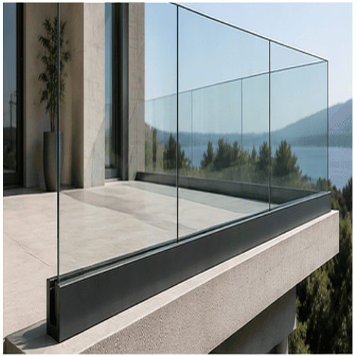 U Channel Glass Railing