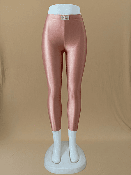 Women Rose Gold Shimmer Leggings