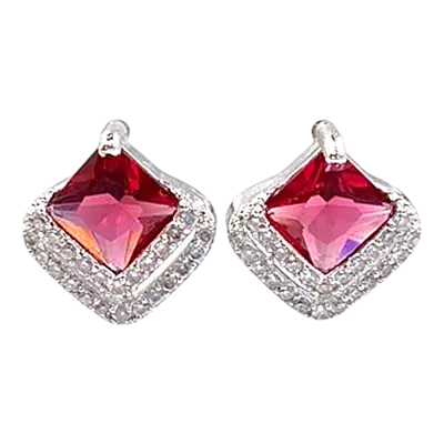 Elegant Square Cut American Diamond Stud