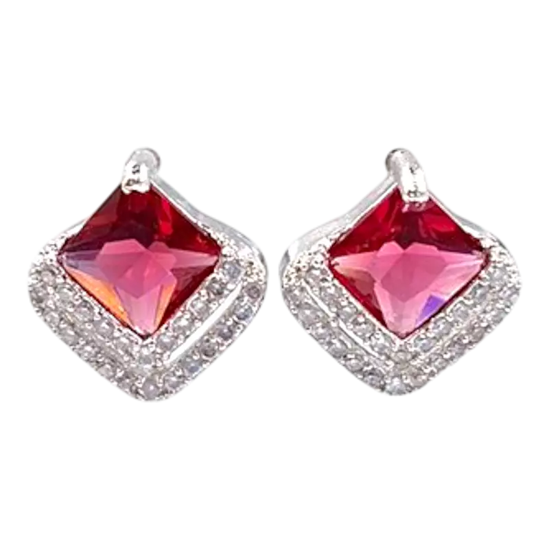 Elegant Square Cut American Diamond Stud