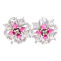 Dazzling American Diamond Flower Stud