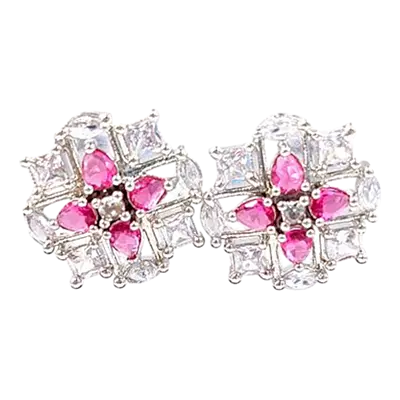 Dazzling American Diamond Flower Stud