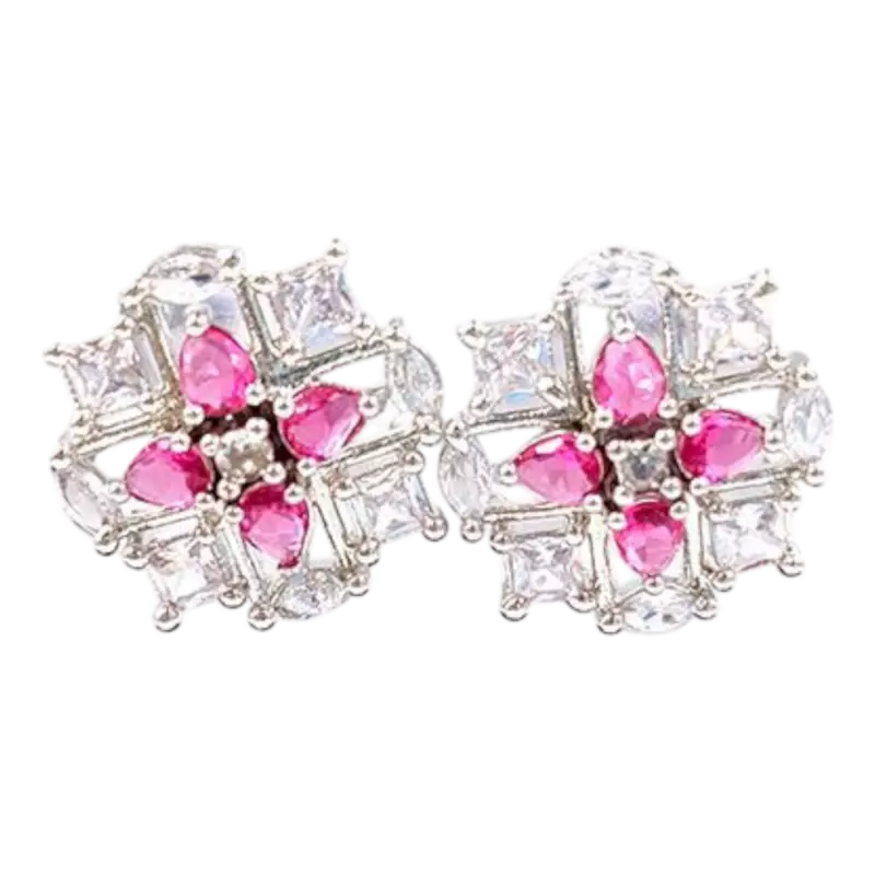 Dazzling American Diamond Flower Stud
