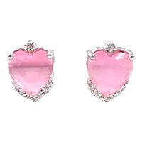 Heart American Diamond Stud