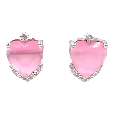 Heart American Diamond Stud