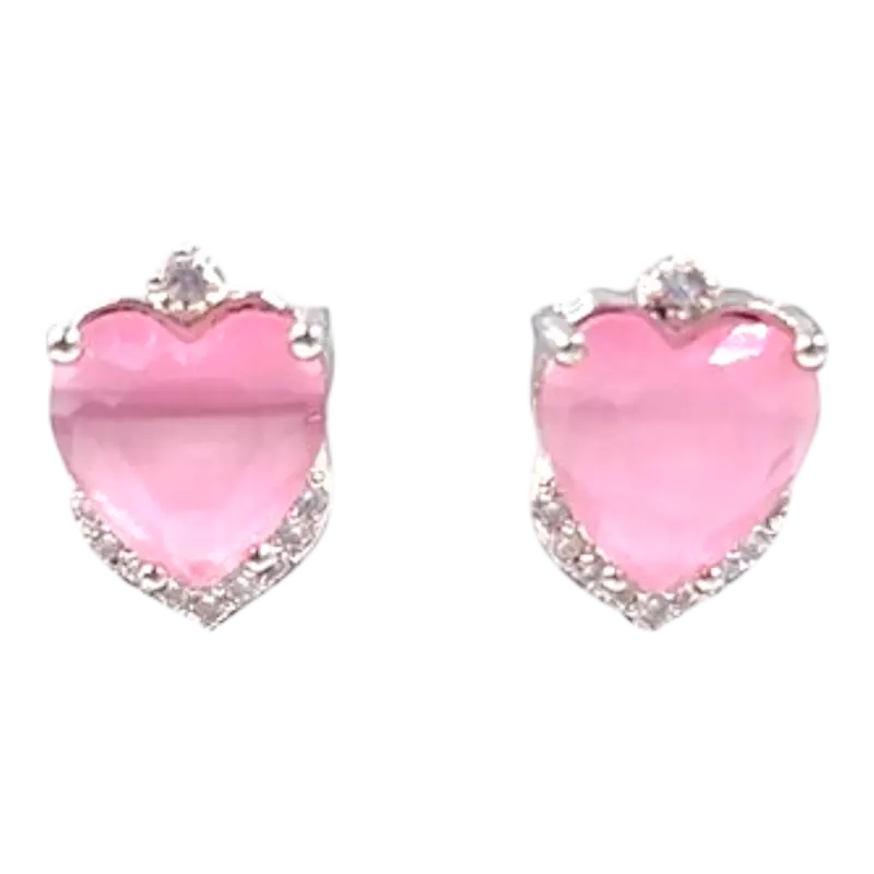 Heart American Diamond Stud