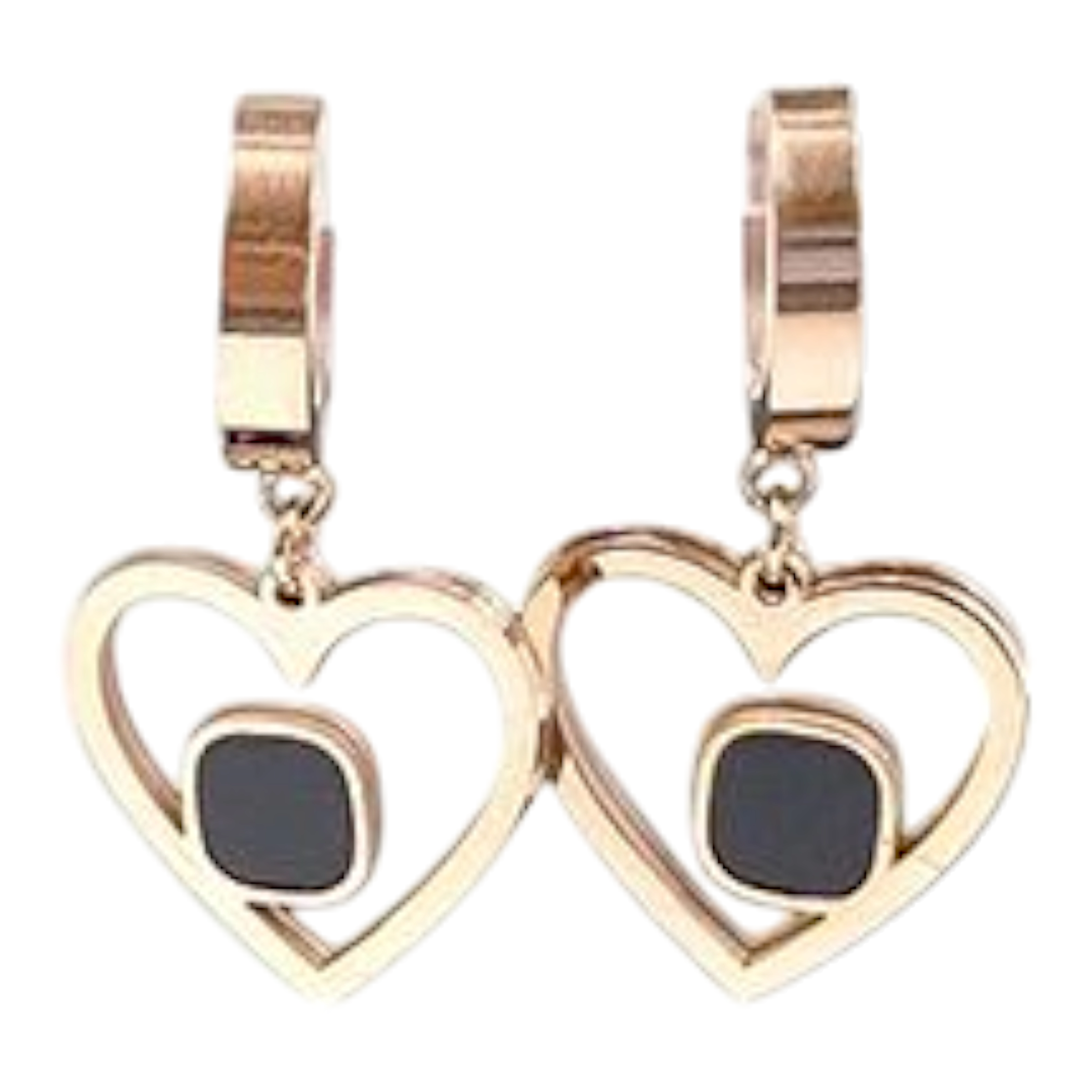 Chic Gold Heart Hoop Earrings