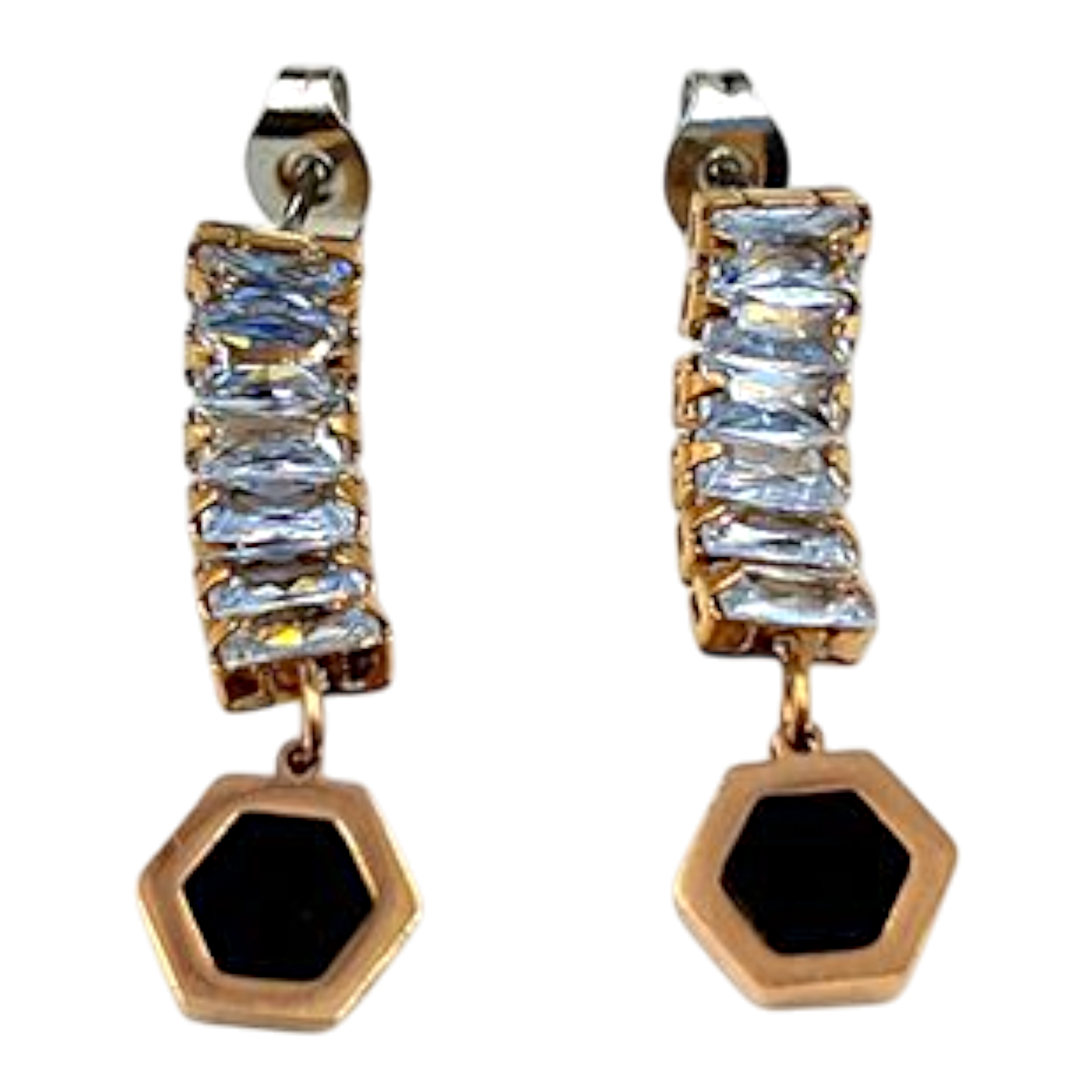 Elegant Drop Earrings with Zircon Stones