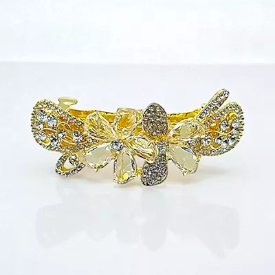 Dazzling Crystal Embellished Floral Hair Barrette