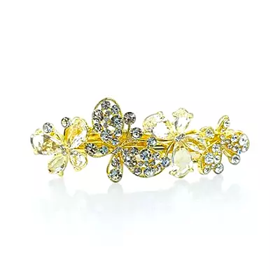 Sparkling Butterfly & Floral Crystal Hair Barrette