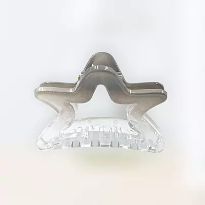 Chic Starfish Clear & Smoke Grey Hair Claw Clip - Medium Size