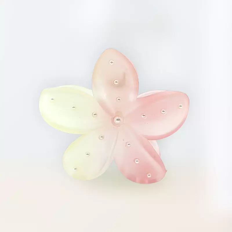 Gradient Flower Hair Claw Clip | Pink & Yellow Floral Hair Accessory