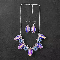 Protective Evil Eye Pendant Necklace - Dichroic Glass Good Luck Charm