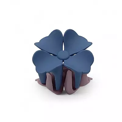 Two-Tone Flower Hair Claw Clip - Matte Finish Hair Accessory