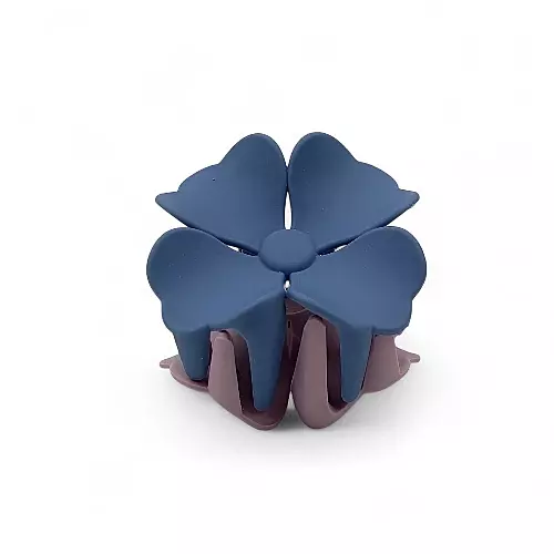 Two-Tone Flower Hair Claw Clip - Matte Finish Hair Accessory
