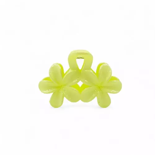 Bright Lime Green Mini Flower Hair Claw Clips