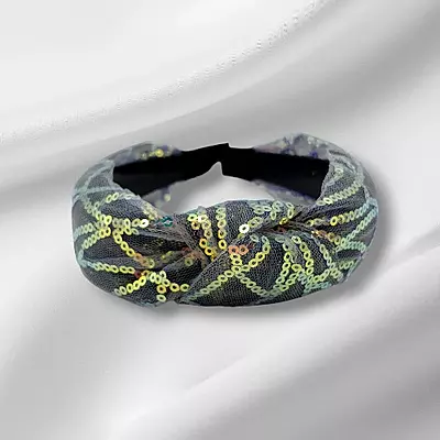 Iridescent Sequin Knotted Headband - Glamorous Hair Accessory
