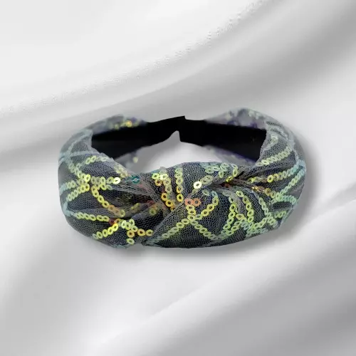 Iridescent Sequin Knotted Headband - Glamorous Hair Accessory