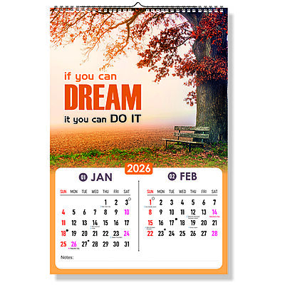 Zoozoartz 2026 Motivational Life Quotes Wall Calendar