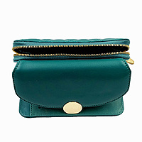 Quilted Trifold Wallet & Phone Pouch with Gold Hardware