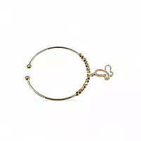 Sparkling Gold Butterfly Charm Bangle Bracelet for Kids