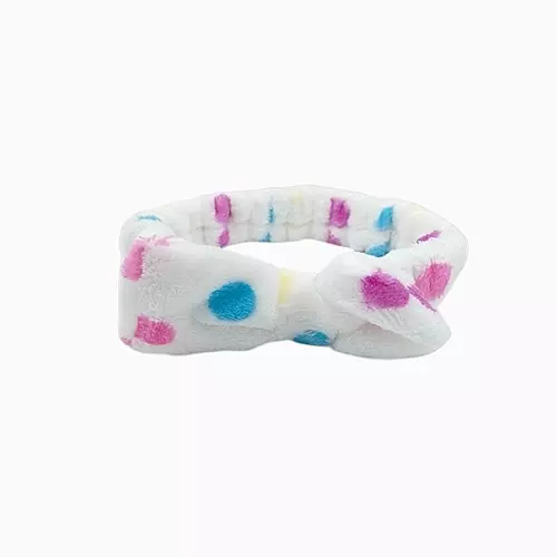 Plush Polka Dot Spa Headband | Soft Makeup & Skincare Band