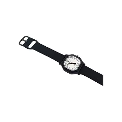 Bollin Unisex Octagonal Quartz Watch with Black Resin Strap