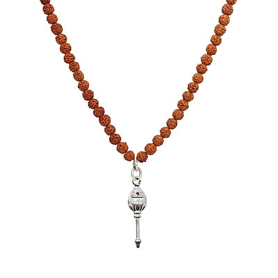 Rudraksha Mala with Silver Vel Pendant