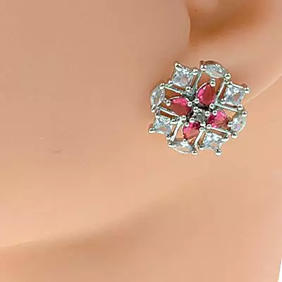Dazzling American Diamond Flower Stud