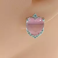 Heart American Diamond Stud