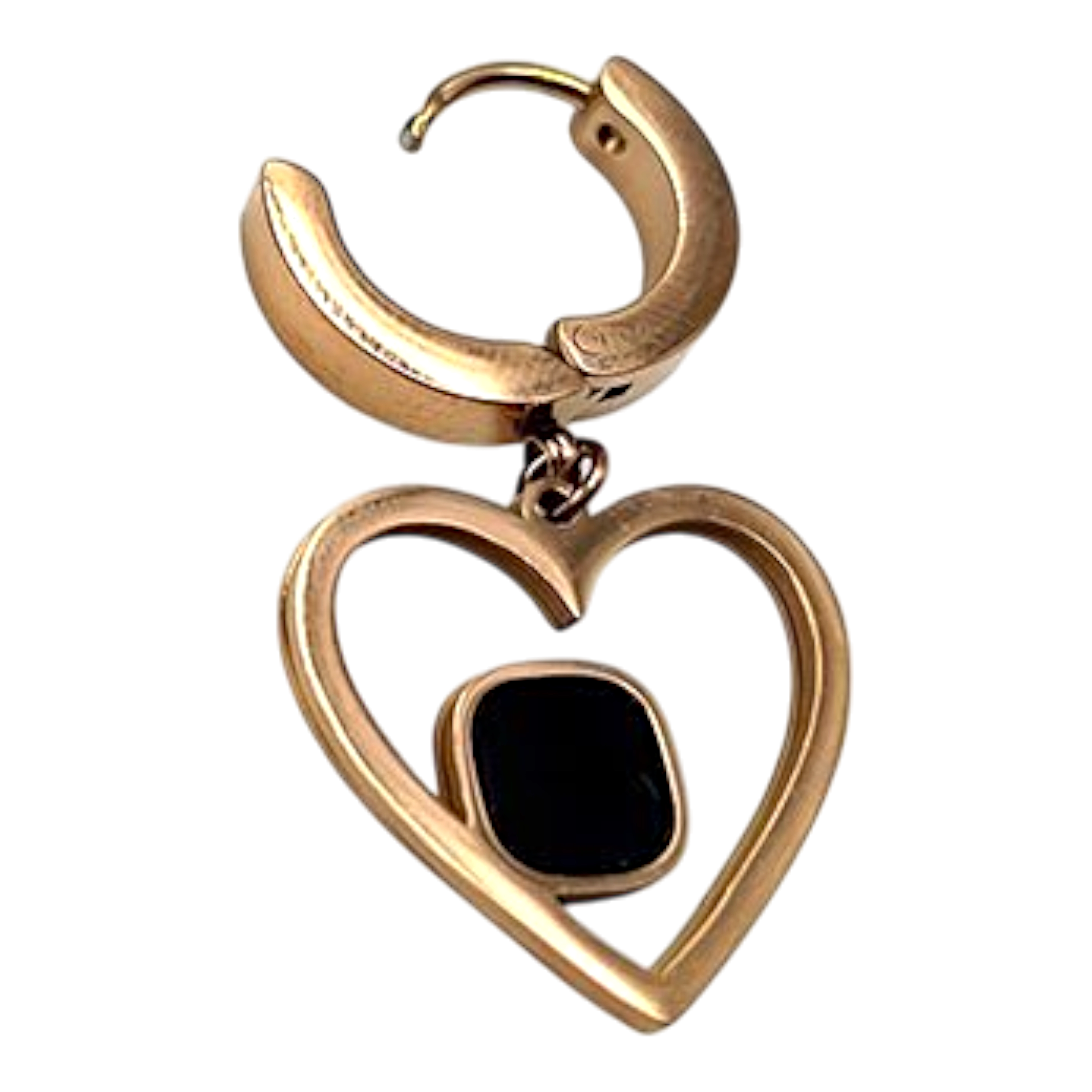 Chic Gold Heart Hoop Earrings