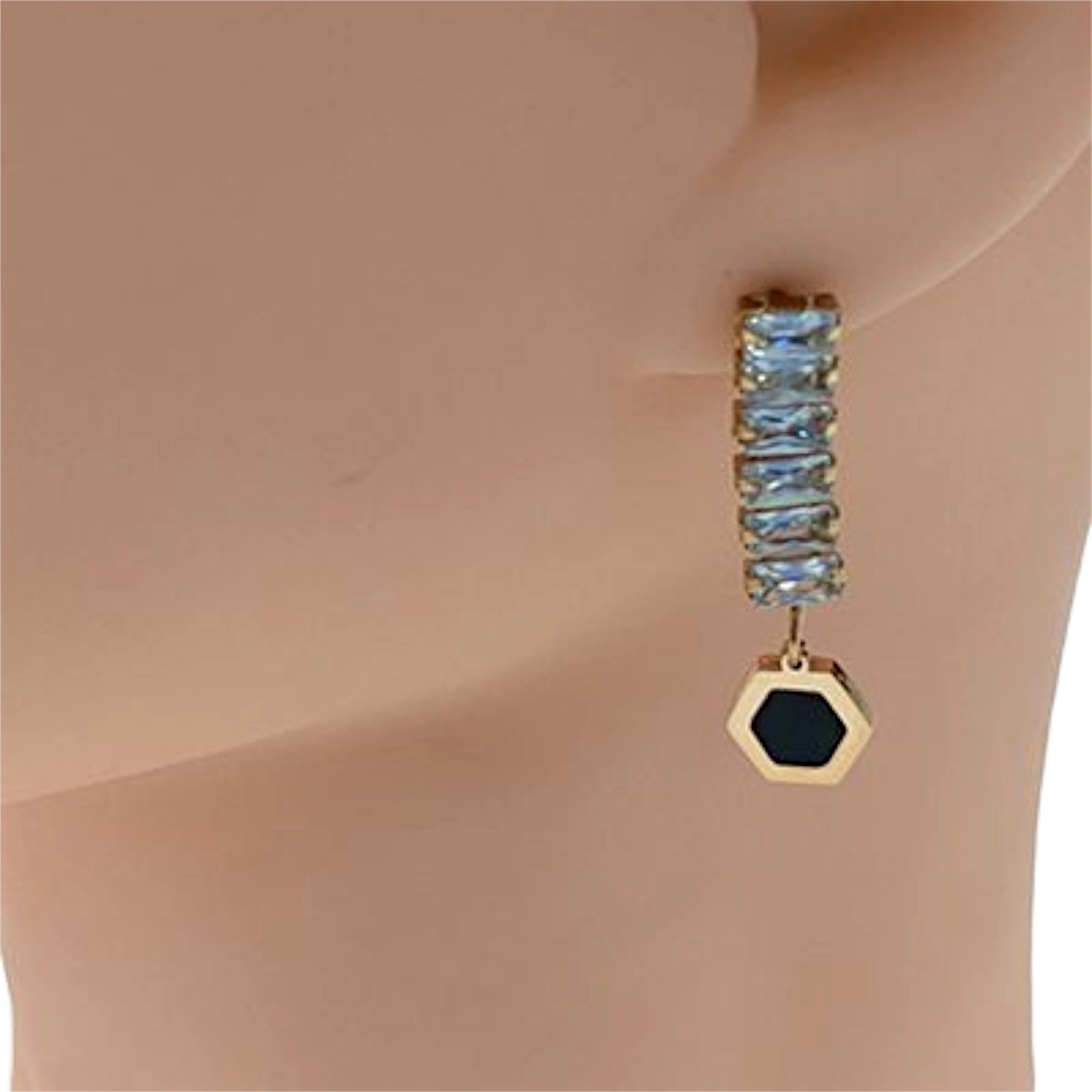 Elegant Drop Earrings with Zircon Stones