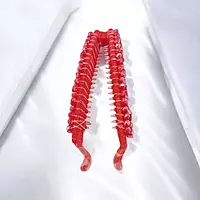 Elegant Red Beaded Flexible Banana Hair Clip - Stylish Ponytail Holder