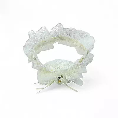 Delicate Ivory Lace & Tulle Baby Girl Headband - Newborn to Toddler