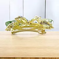 Elegant Dragonfly Barrette: Blue Crystal & Green Gemstone Hair Clip
