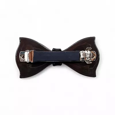Elegant Tortoiseshell Brown Ribbon Hair Barrette Clip for Women